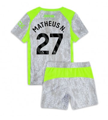 Manchester City Matheus Nunes #27 Tredjetrøje Børn 2025-26 Kortærmet (+ Korte bukser)